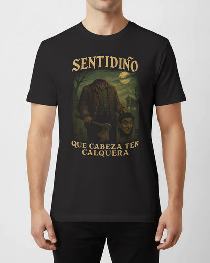 Camiseta  Galega "Sentidiño que Cabeza ten calquera" / sapoconcho